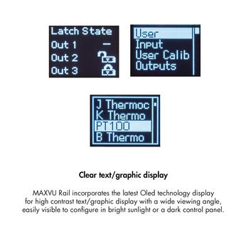 Temperatur- och processragulator MaxVu Rail - Graphic displays