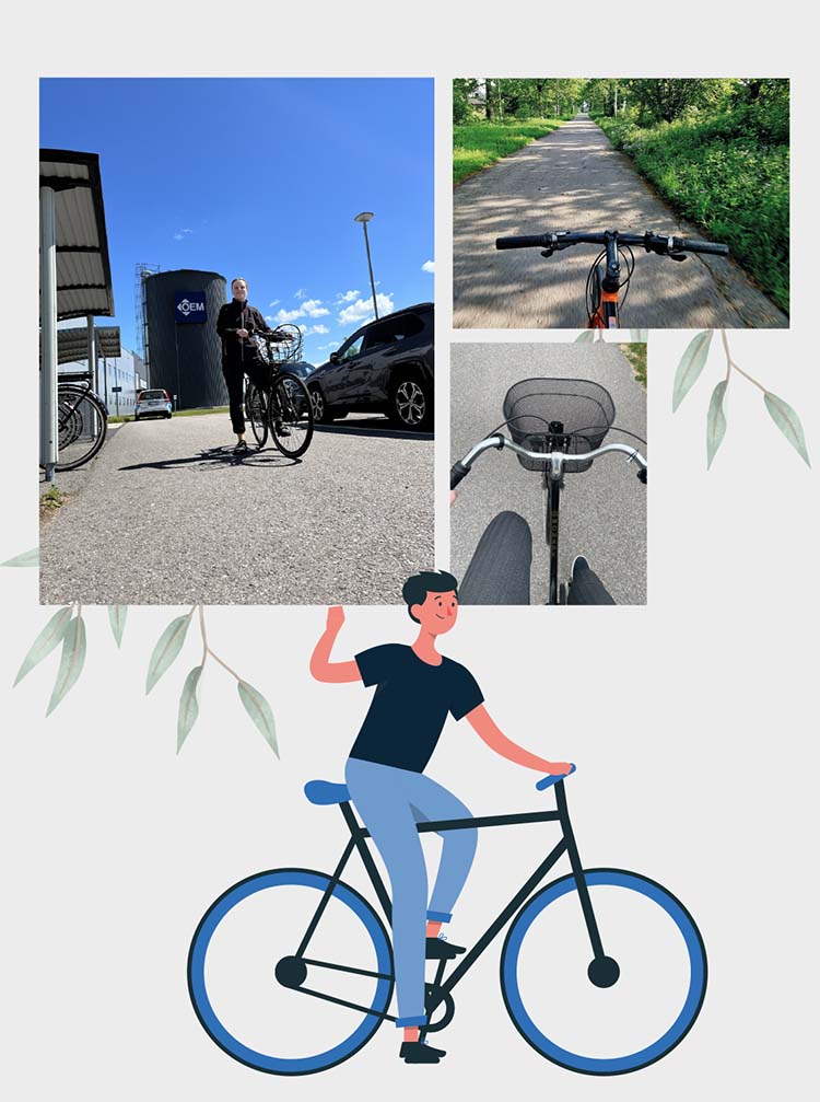 cykla eller gå till jobbet 