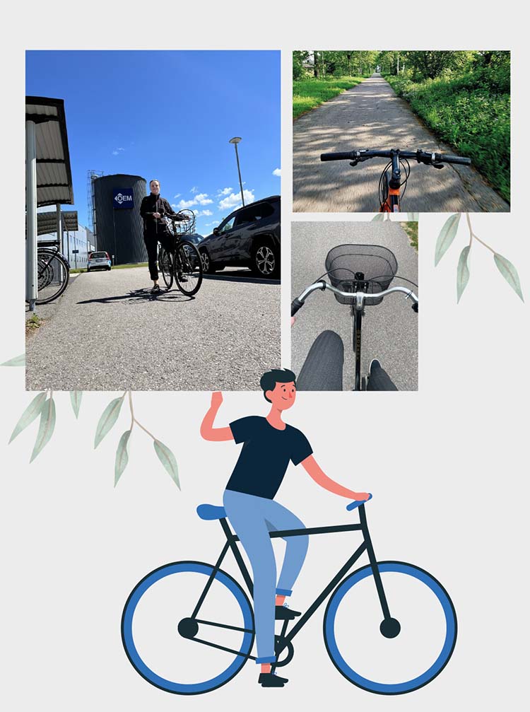 cykla eller gå till jobbet