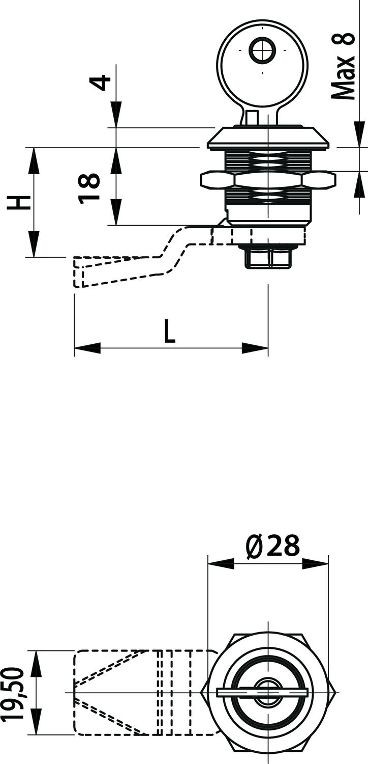 Cylinderlås 18 mm