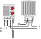 Inkopplingsexempel hygroterm ETF012 med extern sensor