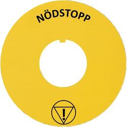 Produktbild rund gul skylt "NÖDSTOPP"
