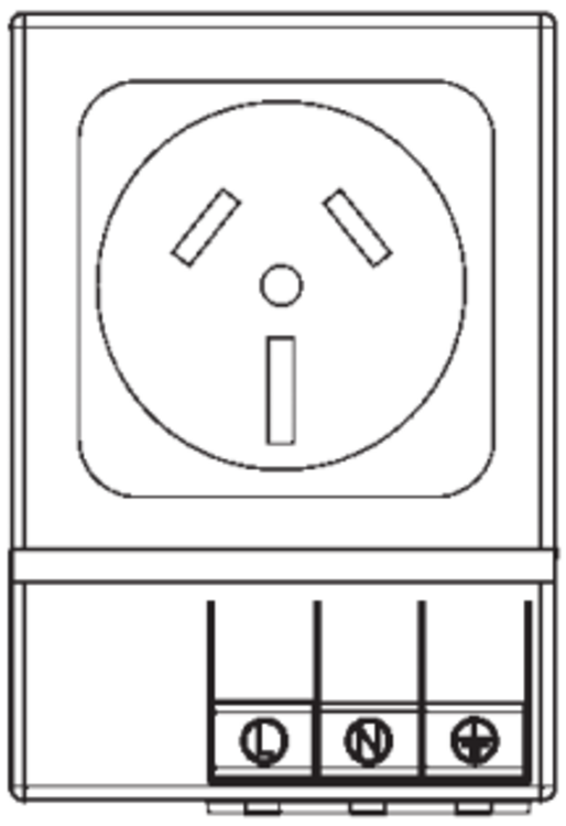 Produktritning apparatuttag SD035 Australien utan säkring 03507.0-01