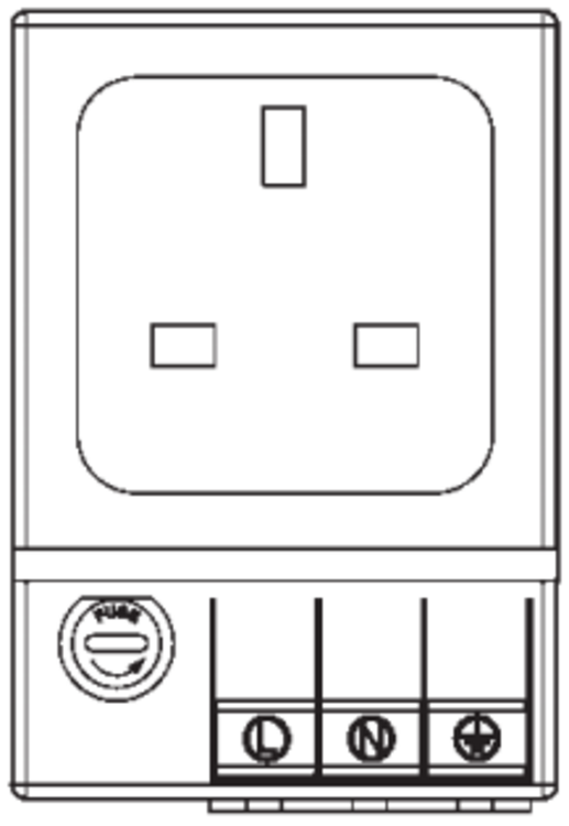 Produktritning apparatuttag SD035 England, Irland med säkring 03503.0-00