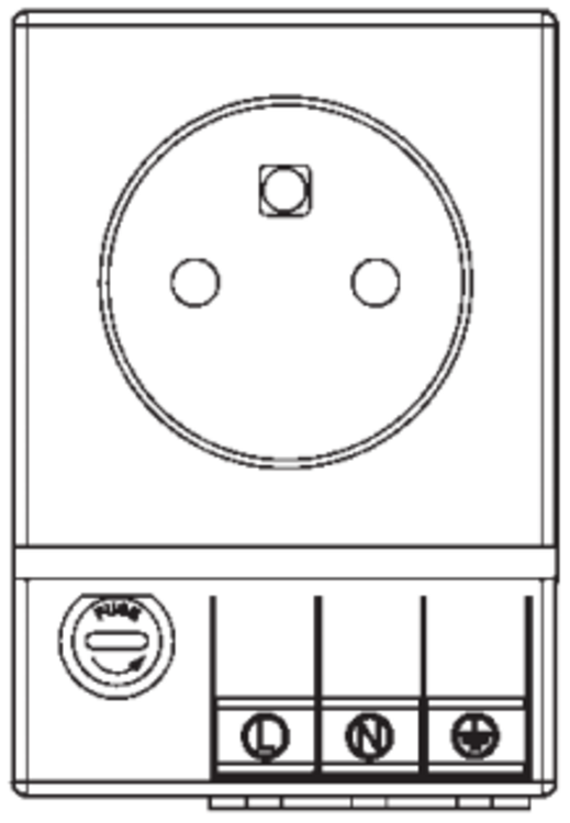 Produktritning apparatuttag SD035 Frankrike, Polen, Tjeckien, Slovakien med säkring 03501.0-00