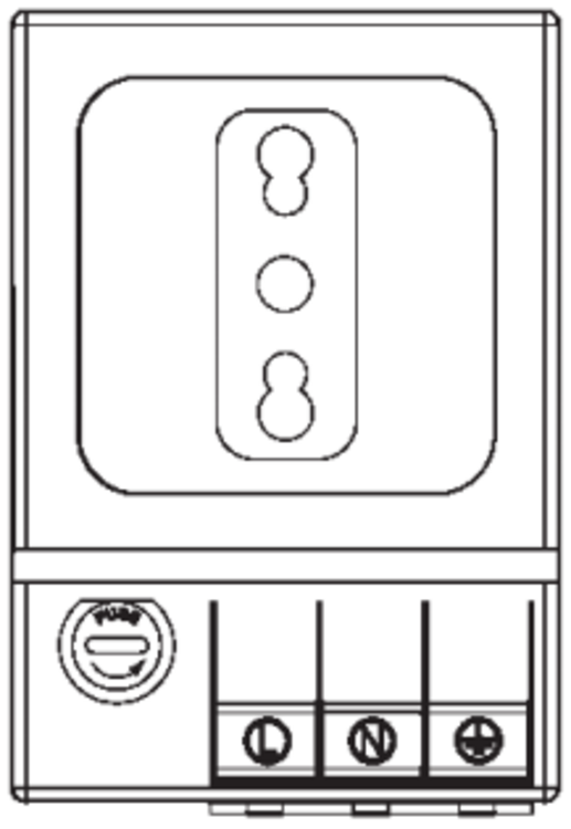 Produktritning apparatuttag SD035 Italien med säkring 03505.0-00