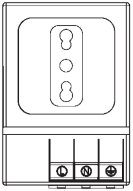 Produktritning apparatuttag SD035 Italien utan säkring 03505.0-01