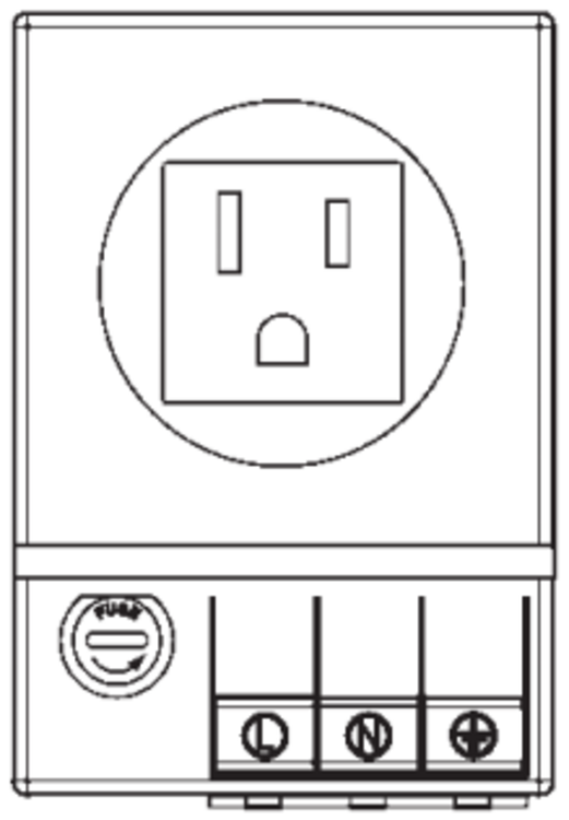 Produktritning apparatuttag SD035 USA, Canada med säkring 03504.0-01
