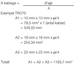 Triflex B beräkningstal